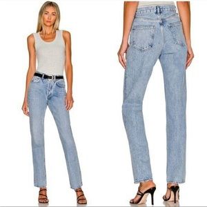 Agolde x Revolve Organic Cotton Lana Straight Jeans in Fiction Wash Size 25
